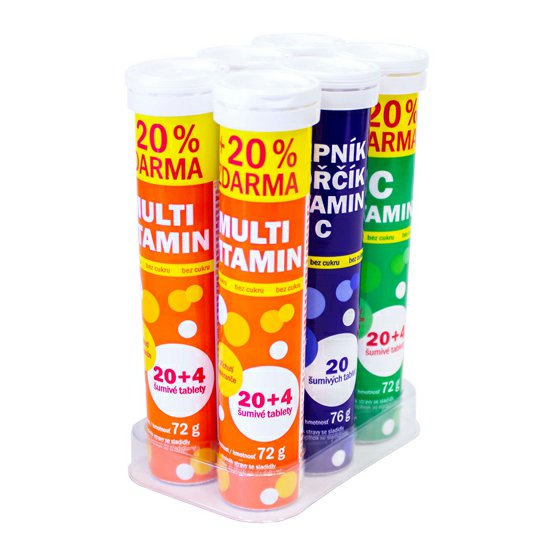 Mix 6 šumivých vitaminů - bez cukru